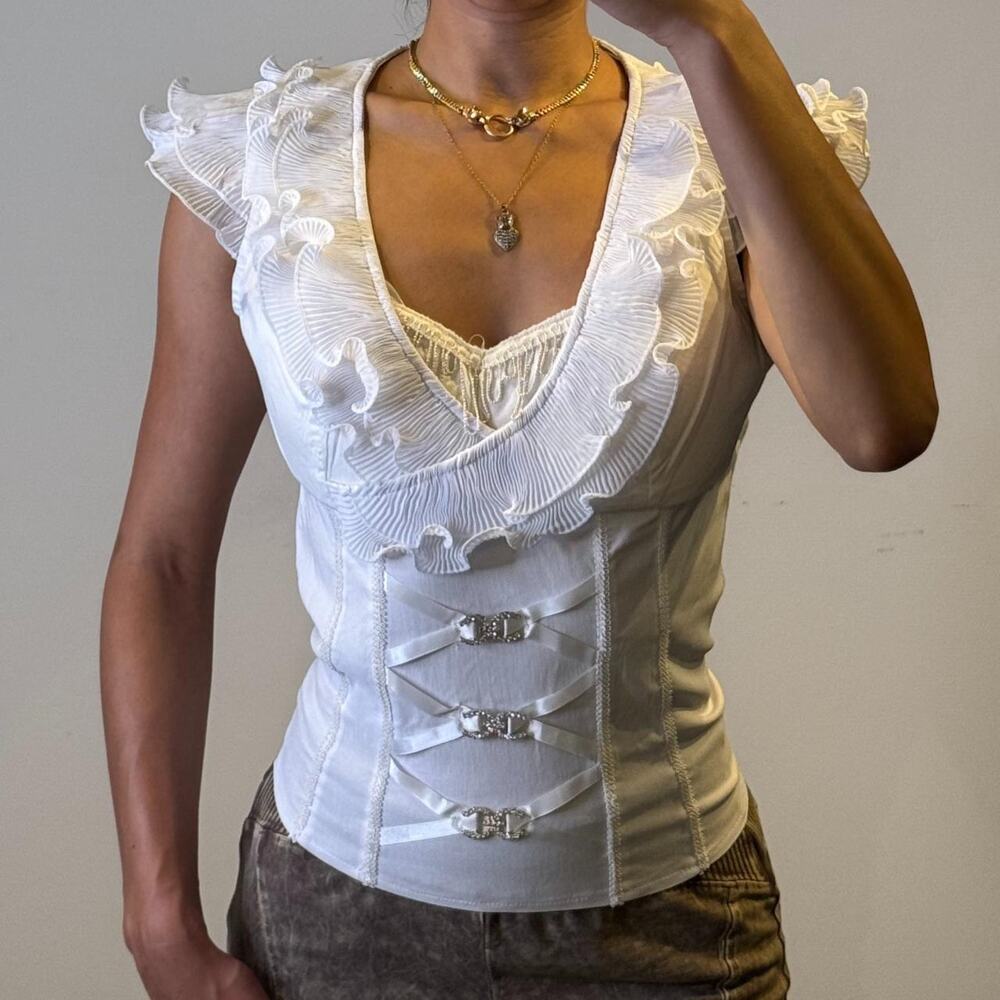 White Embellished Top S